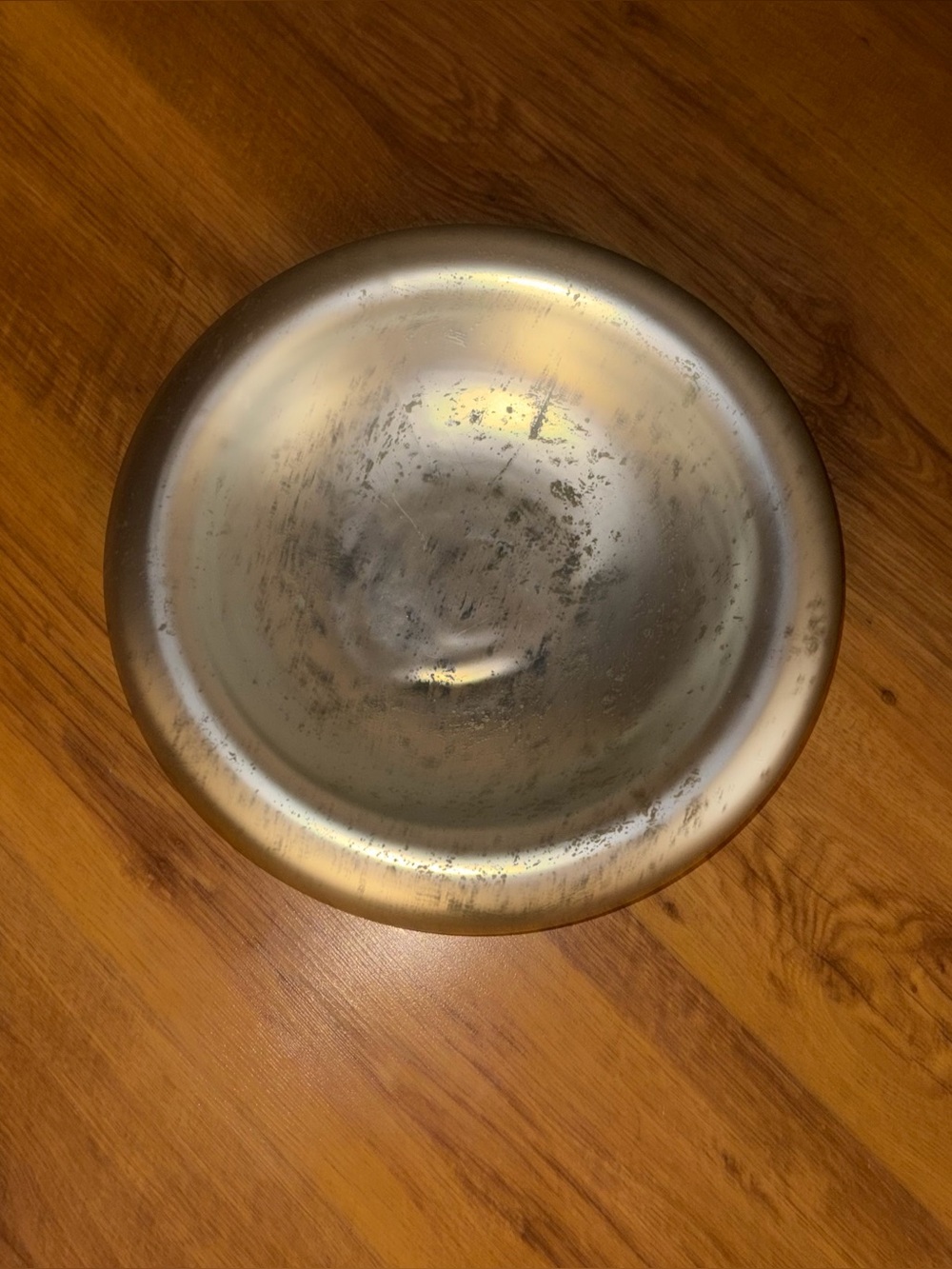 Crate&Barrel Metal Serving Bowl in Brushed Silver